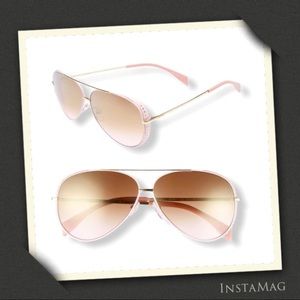 MOSCHINO Pink & Gold Lightweight Aviator Sunglasses